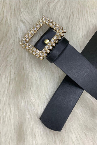 9030 Kare Taşlı Siyah - Bym Fashion