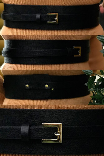 9039 Kemer Siyah-Gold - Bym Fashion