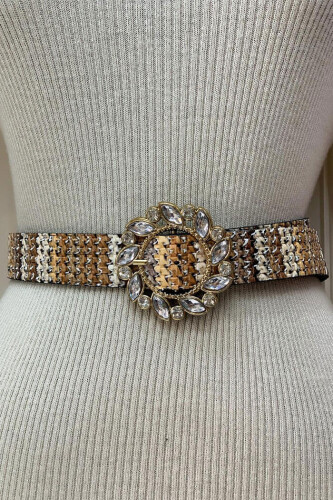 9055 Etnik Desen Kemer Taba - Bym Fashion