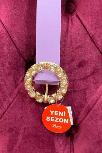 9059 Deri Taşlı Kemer Lila 