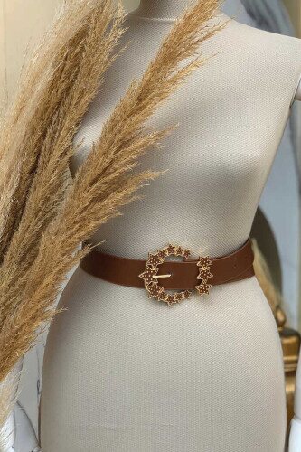 9061 Yıldızlı Kemer Taba - Bym Fashion