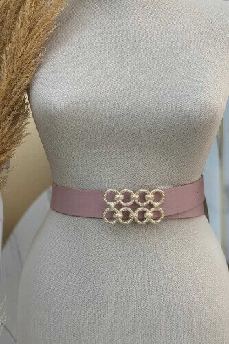 9104 kemer Pudra - Bym Fashion