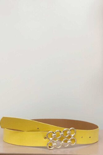 9104 kemer Sarı - Bym Fashion