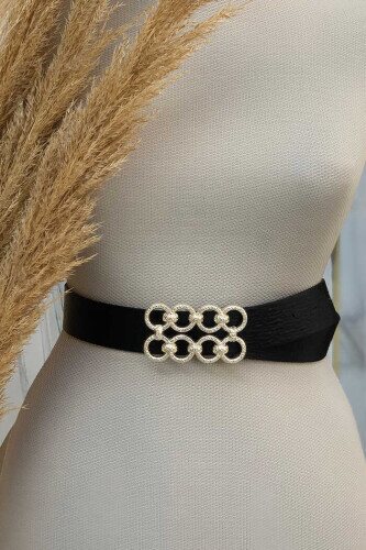 9104 kemer Siyah - Bym Fashion