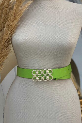 9104 kemer Yağ Yeşili - Bym Fashion