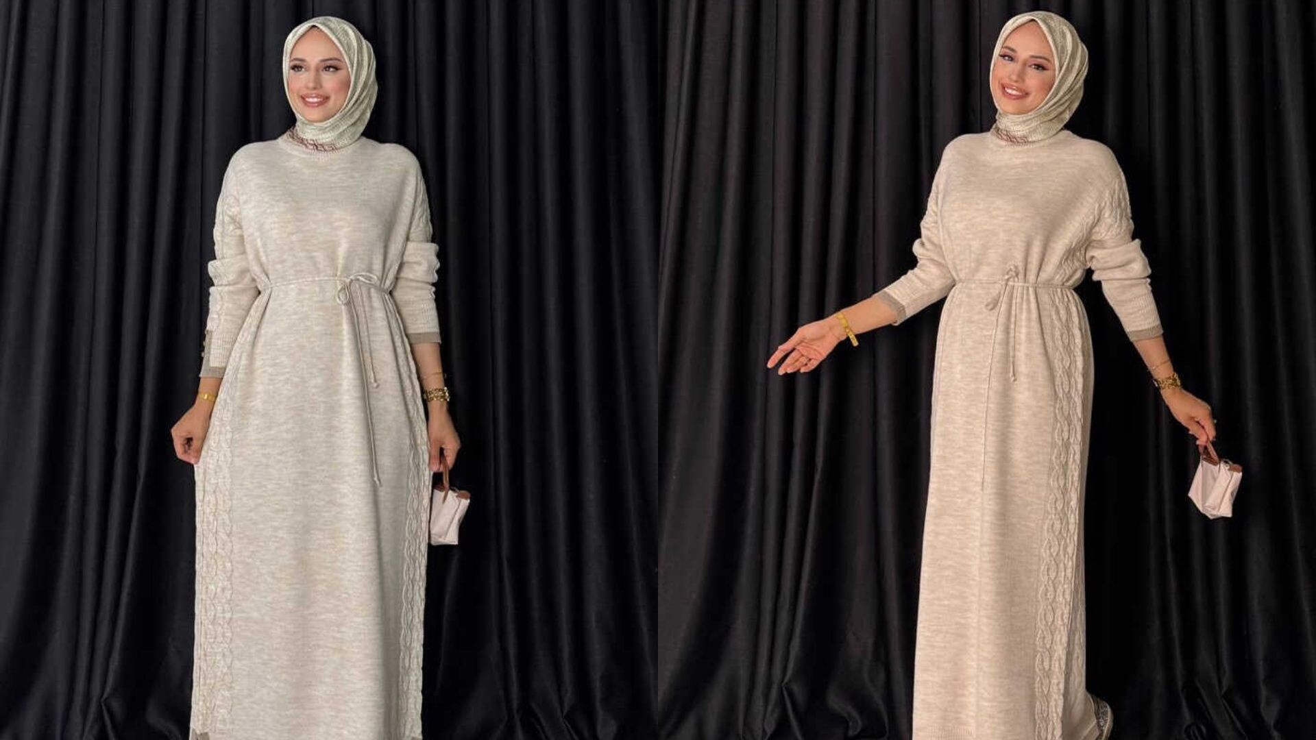 Beyaz Tesettür Elbise ve Ayakkabı Modelleri 