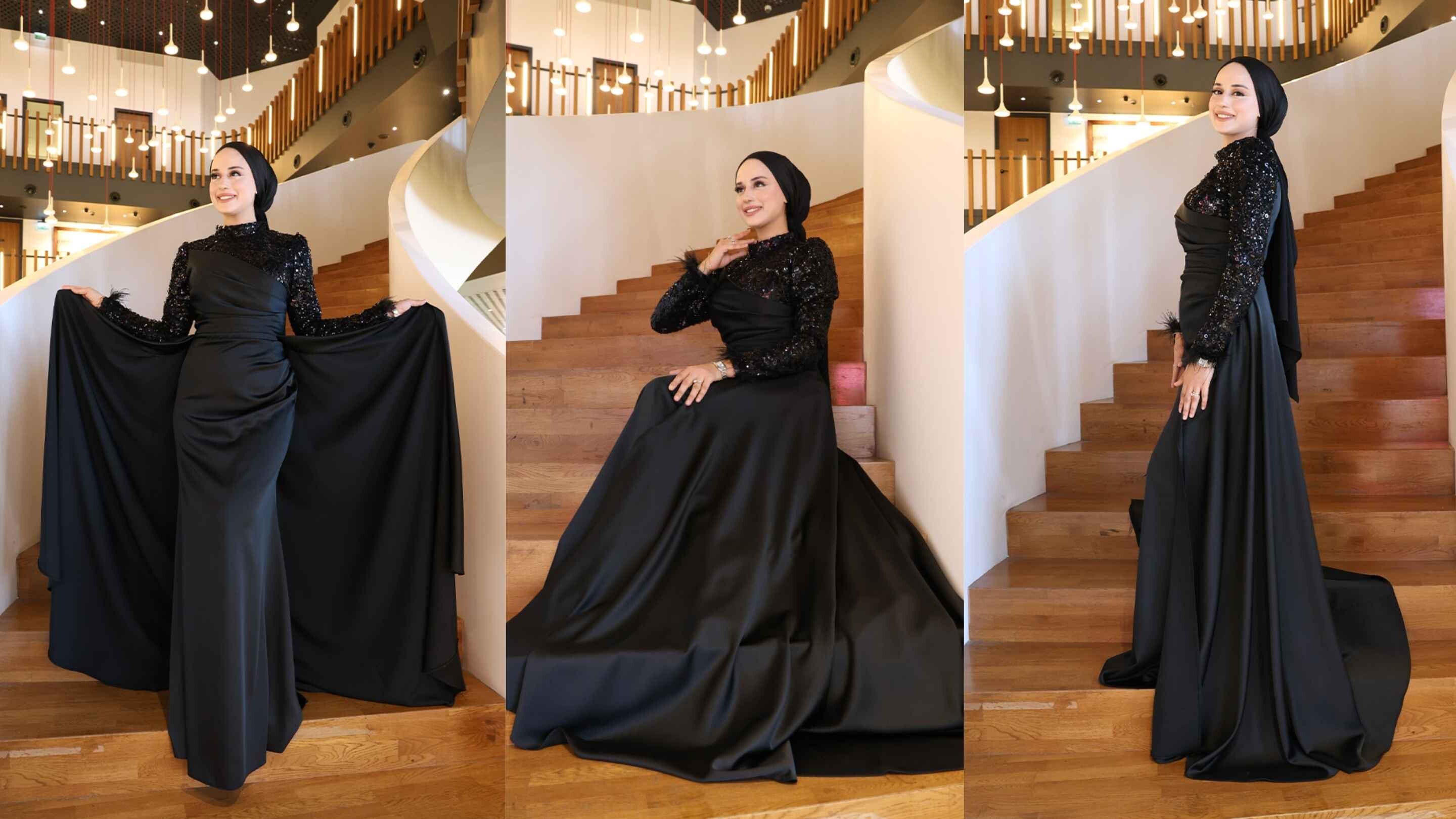Siyah Saten Tesettür Elbise Nasıl Kombinlenir?