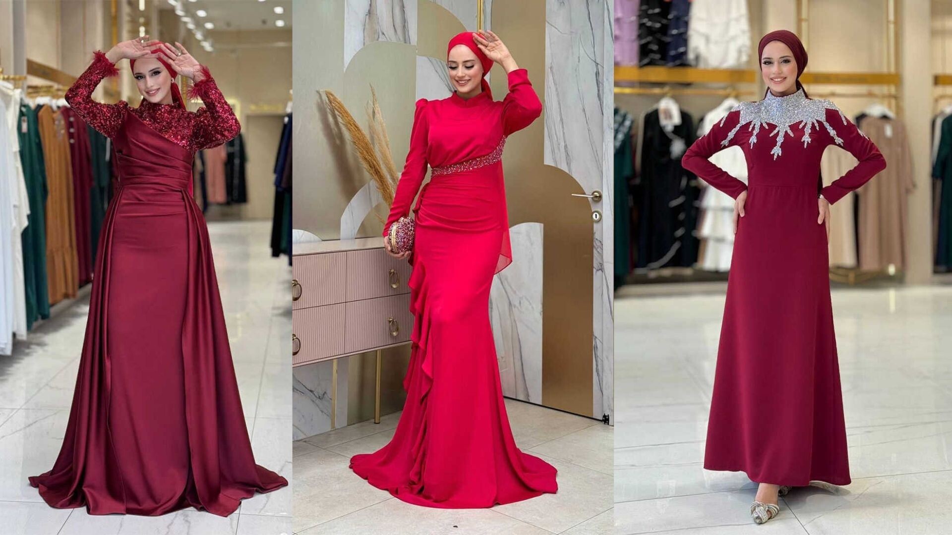 Kırmızı Tesettür Abiye Üstüne Hangi Renk Şal Yakışır?