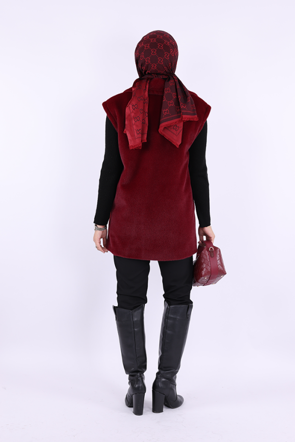 Angora Yelek 70031 Bordo - 3