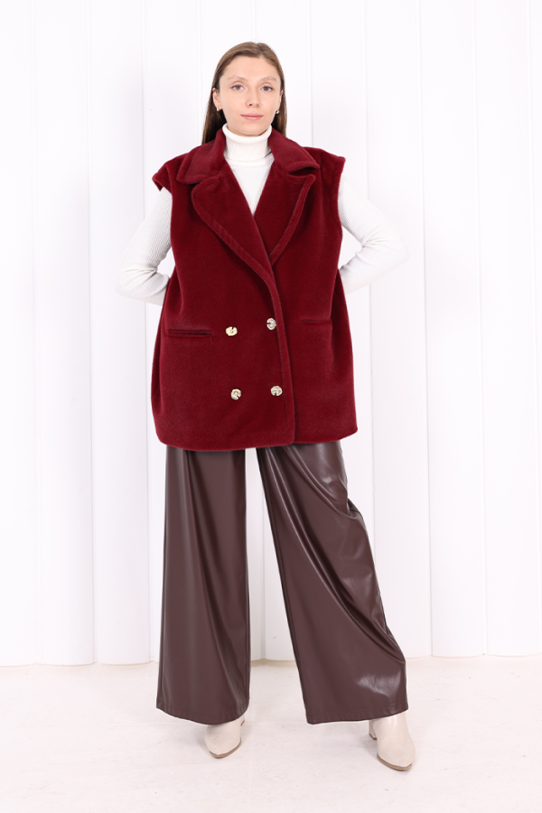 Angora Yelek 70031 Bordo - 2