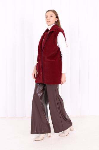 Angora Yelek 70031 Bordo - 3