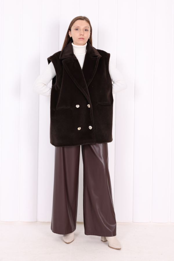 Angora Yelek 70031 Koyu Kahve - 2