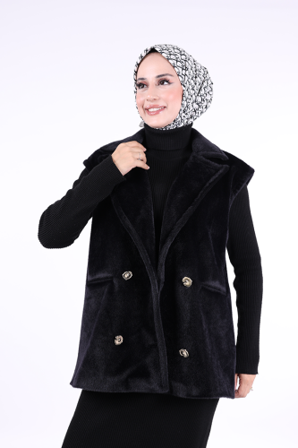 Angora Yelek 70031 Siyah - 3