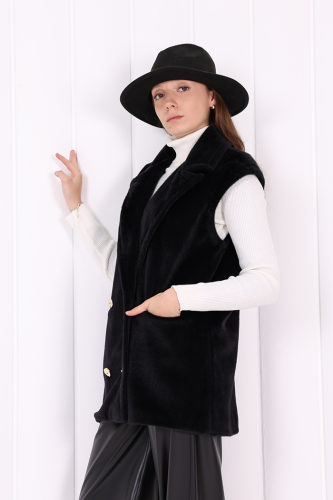Angora Yelek 70031 Siyah - 3
