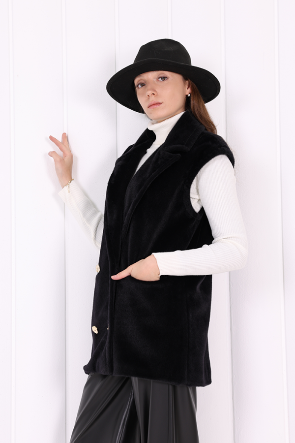 Angora Yelek 70031 Siyah - 3