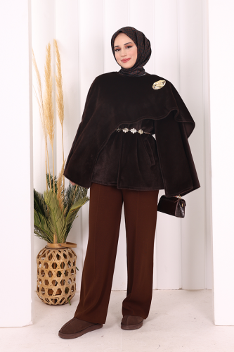 Atkı Detay Panço 70061 Kahverengi - Bym Fashion