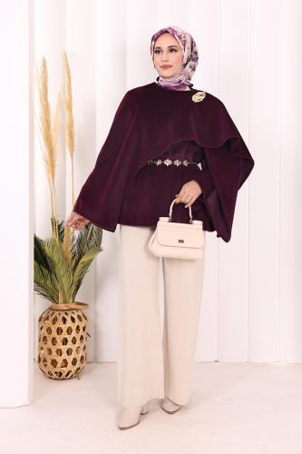 Atkı Detay Panço 70061 Mor - Bym Fashion