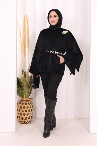 Atkı Detay Panço 70061 Siyah - Bym Fashion