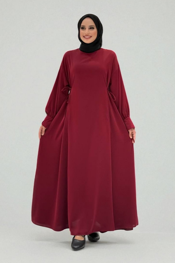 Bağlama Detaylı Elbise 6015 Bordo - 3