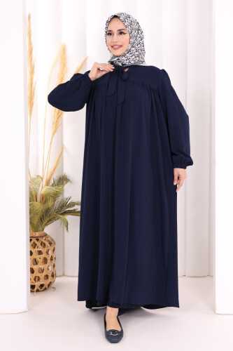 Bebekli Anne Elbisesi 3896 Lacivert - 2