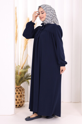 Bebekli Anne Elbisesi 3896 Lacivert - 3