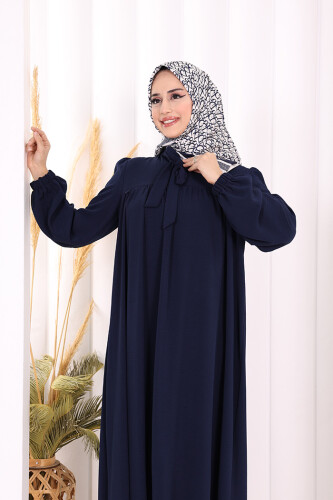 Bebekli Anne Elbisesi 3896 Lacivert - 5