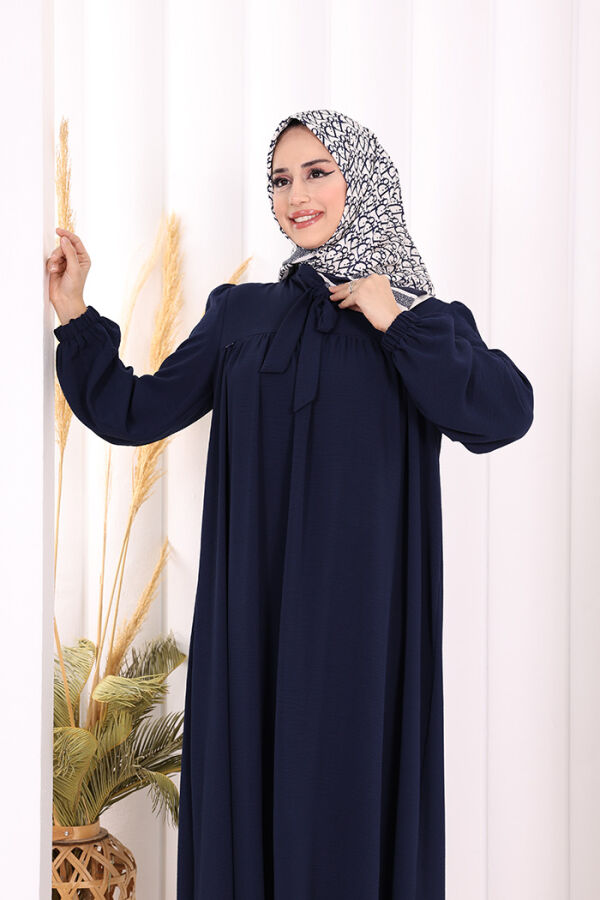 Bebekli Anne Elbisesi 3896 Lacivert - 5