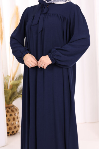 Bebekli Anne Elbisesi 3896 Lacivert - 6