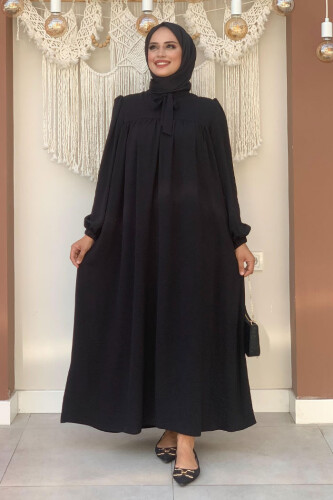 Bebekli Anne Elbisesi 3896 Siyah - Bym Fashion