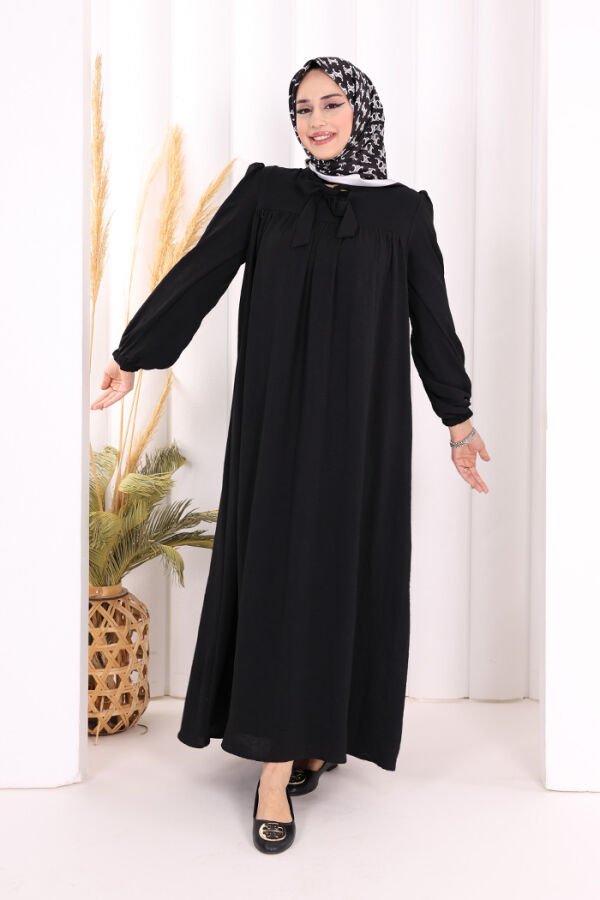 Bebekli Anne Elbisesi 3896 Siyah - 1