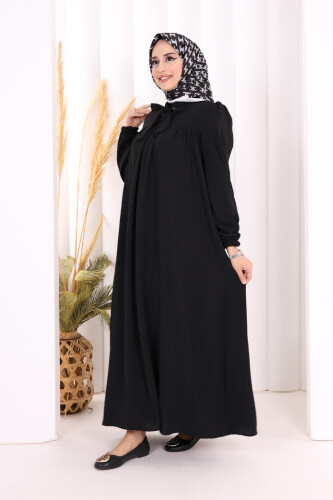 Bebekli Anne Elbisesi 3896 Siyah - 2