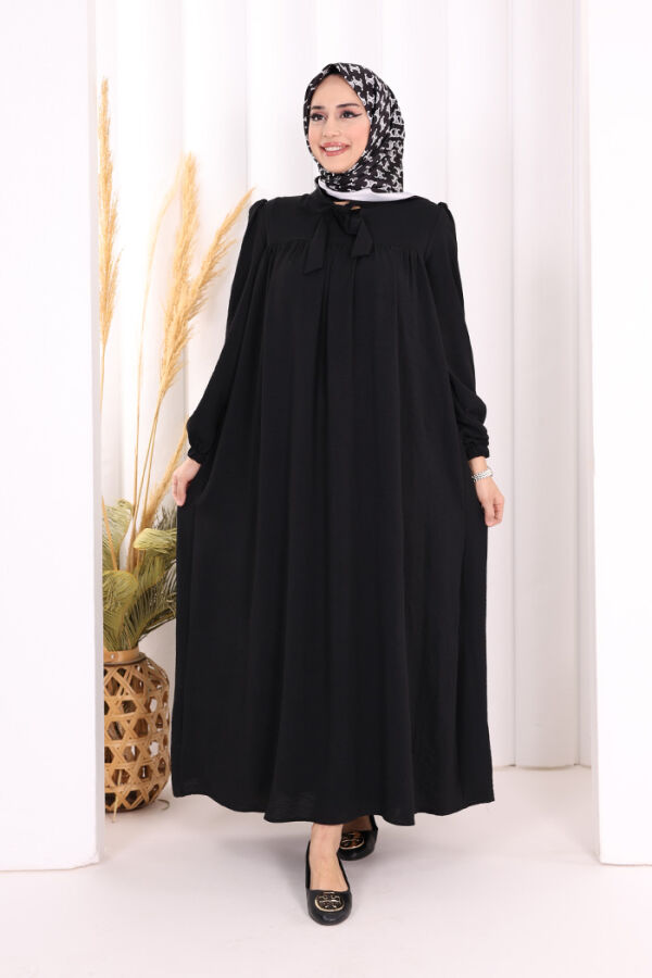 Bebekli Anne Elbisesi 3896 Siyah - 6