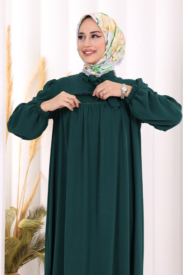 Bebekli Anne Elbisesi 3896 Zümrüt - 3