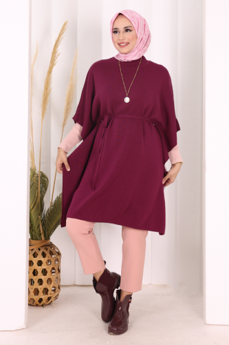 Belden Bağlamalı Panço 18308 Mürdüm - 2