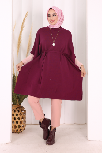 Belden Bağlamalı Panço 18308 Mürdüm - 3