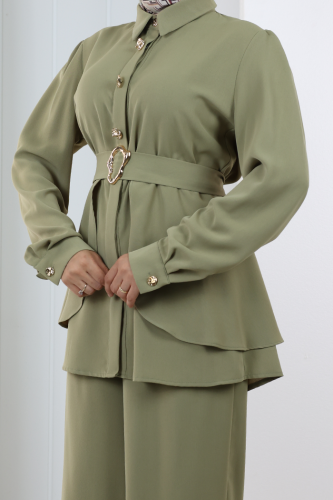 Belden Büzgülü İkili Takım 8710 Haki - 6