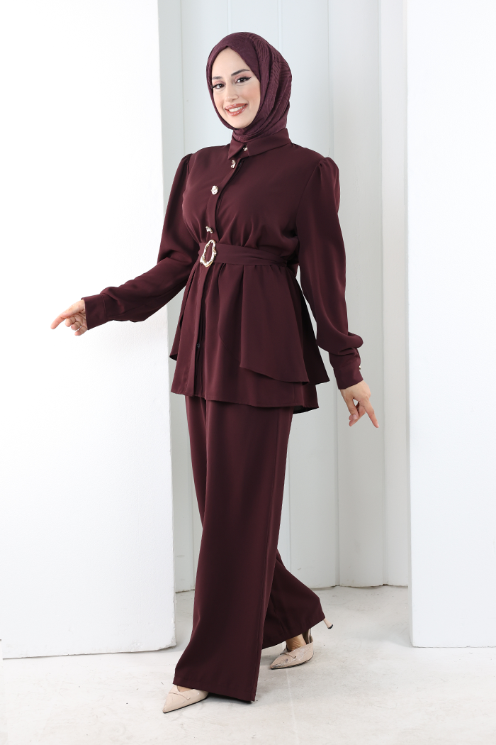 Belden Büzgülü İkili Takım 8710 Mürdüm - 3