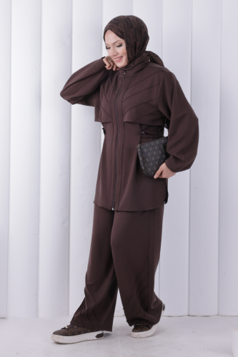 Belden Oturtmalı Oysho Takım 1210 Kahverengi - 3