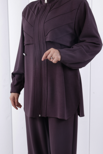 Belden Oturtmalı Oysho Takım 1210 Mürdüm - 5