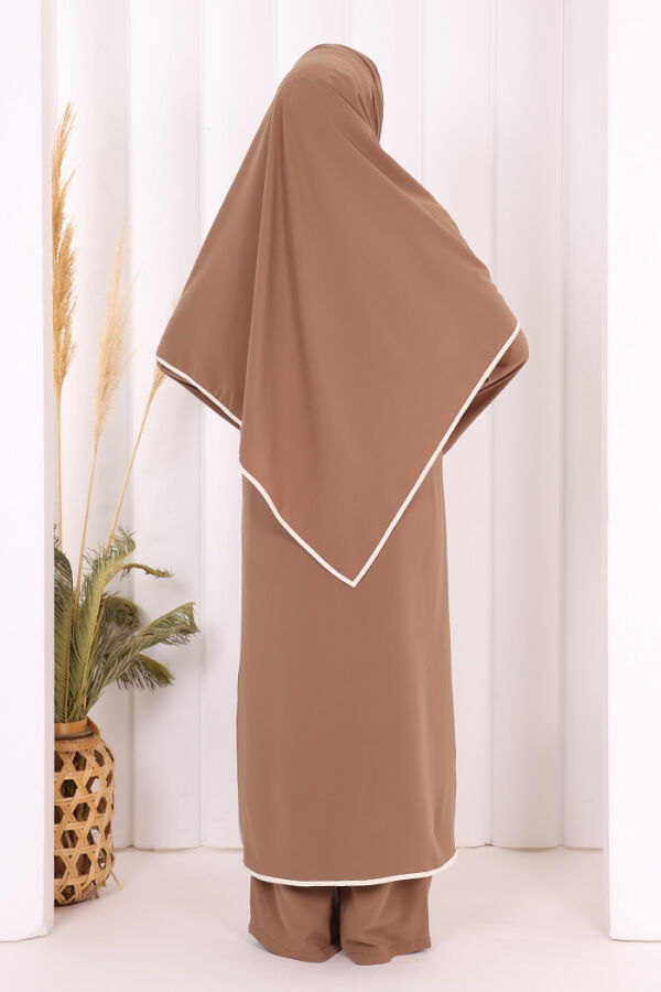 Biyeli Pantolonlu Tunik Takım 8001 Taba - 4