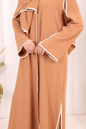 Hac Umre Biyeli Pantolonlu Tunik Takım ŞAL HEDİYE 8001 Taba - 7