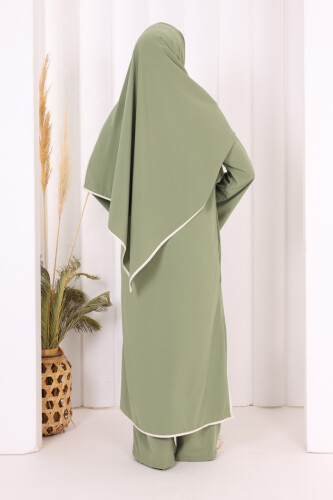 Biyeli Pantolonlu Tunik Takım 8001 Yeşil - 5