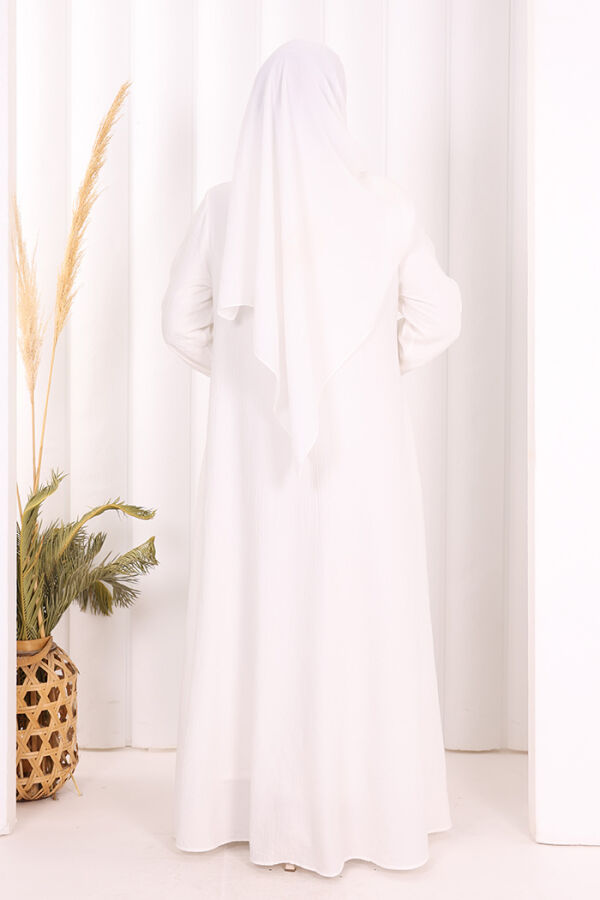 Boydan Düğmeli Elbise 7053 Ekru - 4