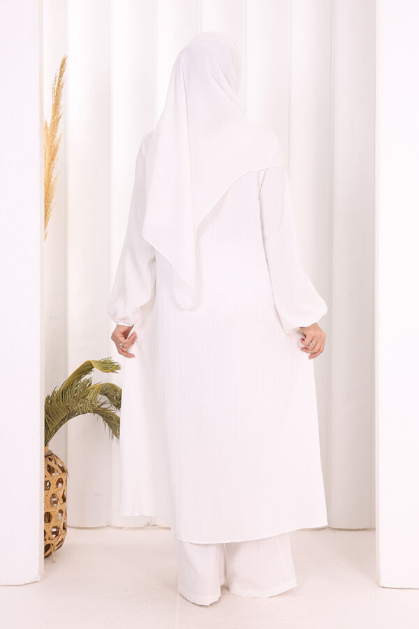 Broş Detaylı Pantolon Takım 8011 Ekru - 4