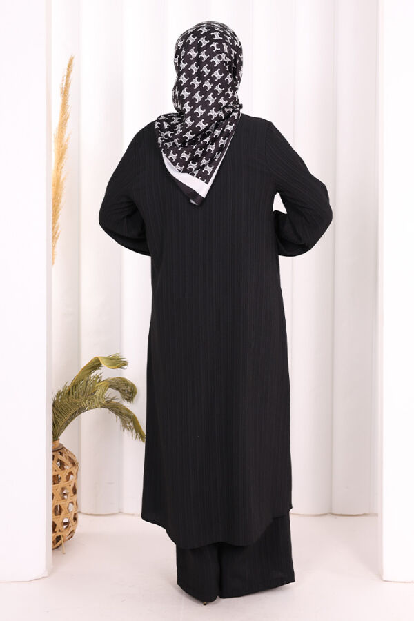 Broş Detaylı Pantolon Takım 8011 Siyah - 5