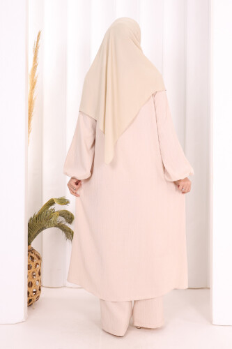 Broş Detaylı Pantolon Takım 8011 Taş - 4