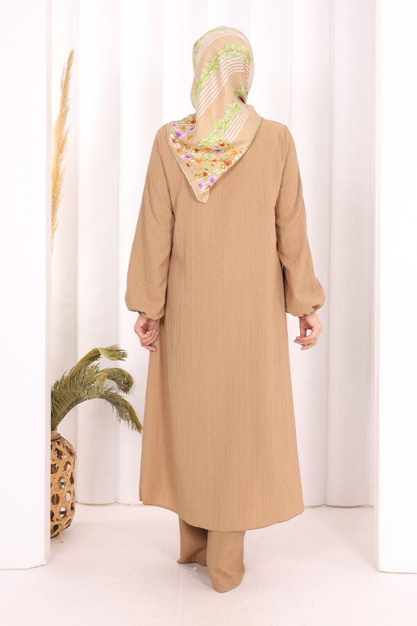 Broş Detaylı Pantolon Takım 8011 Vizon - 4