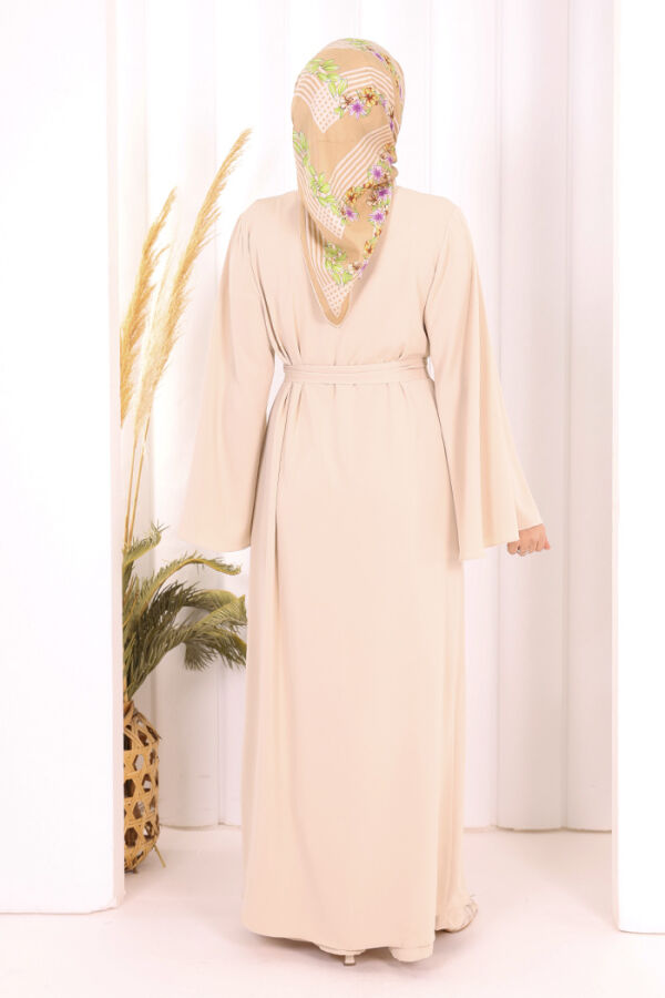 Broş Detaylı Tulum Abaya ve Takım 8016 Taş - 4