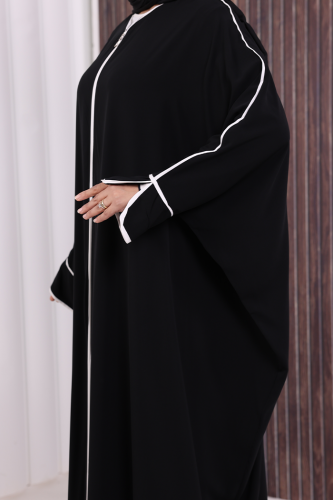 Fermuarlı Yarasakol Ferace 6002 Siyah - 5