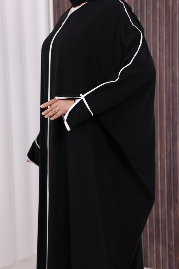 Fermuarlı Yarasakol Ferace 6002 Siyah - 5